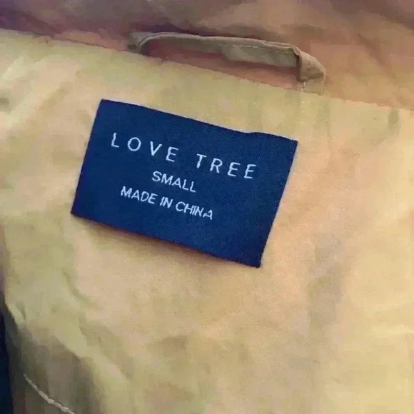 Love tree mustard dark blue puffer jacket small - Picture 6 of 6